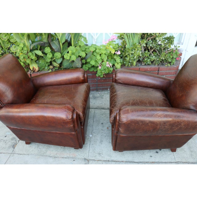 Vintage Leather Club Chairs a Pair Chairish