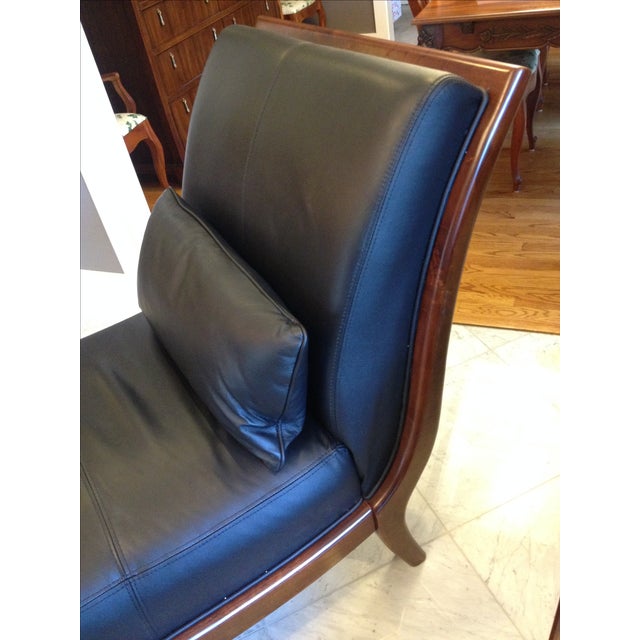 Real Leather Chaise Lounge in Black, 2 Available Chairish