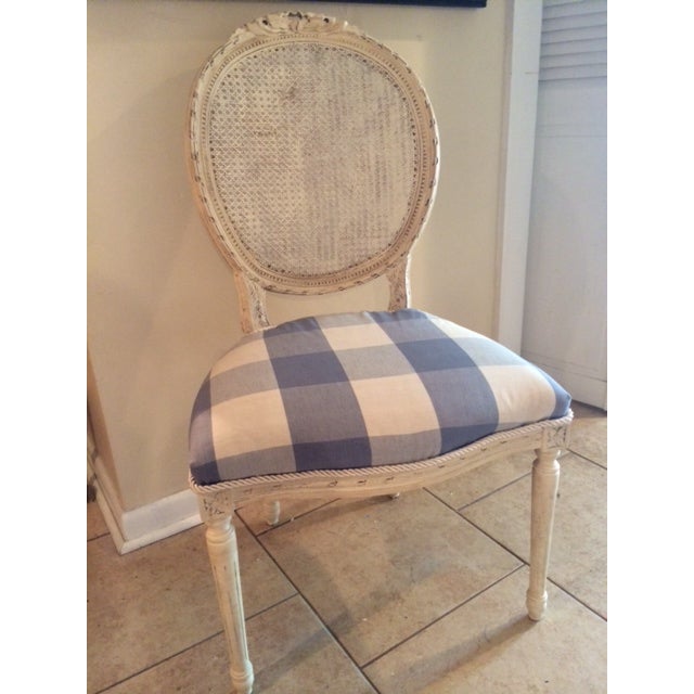 Antique French Country White Cane Back Chair Chairish