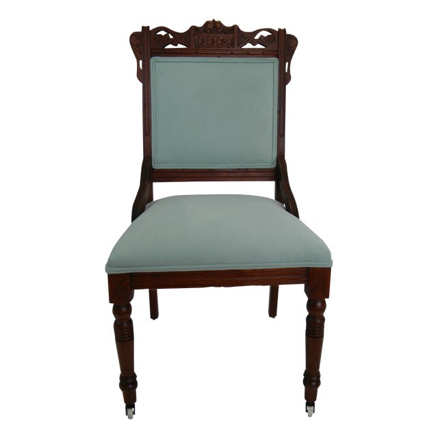 Walnut Eastlake Parlor Chair Chairish