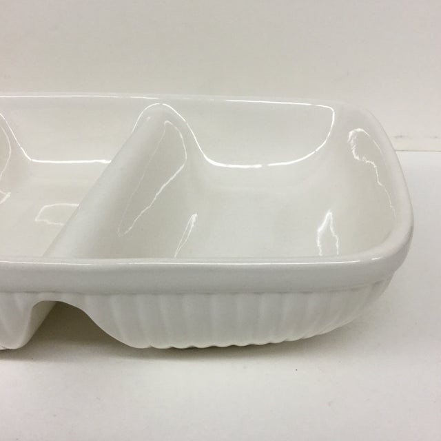 Casa Moda White Ceramic Divided Serving Platter Chairish