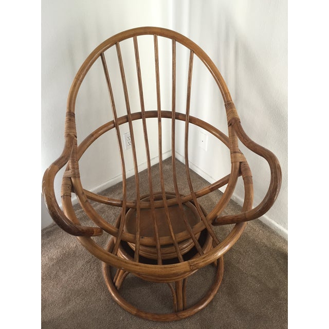 Vintage Rattan Swivel Chair Chairish