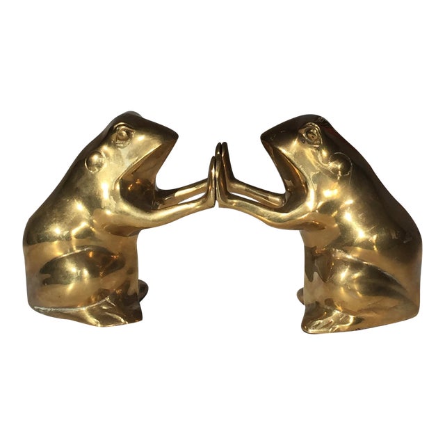 Brass Frog Bookends A Pair Chairish