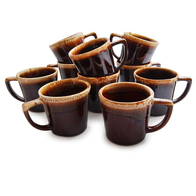Vintage Brown Drip Glaze Coffee Mugs Set of 10 Chairish