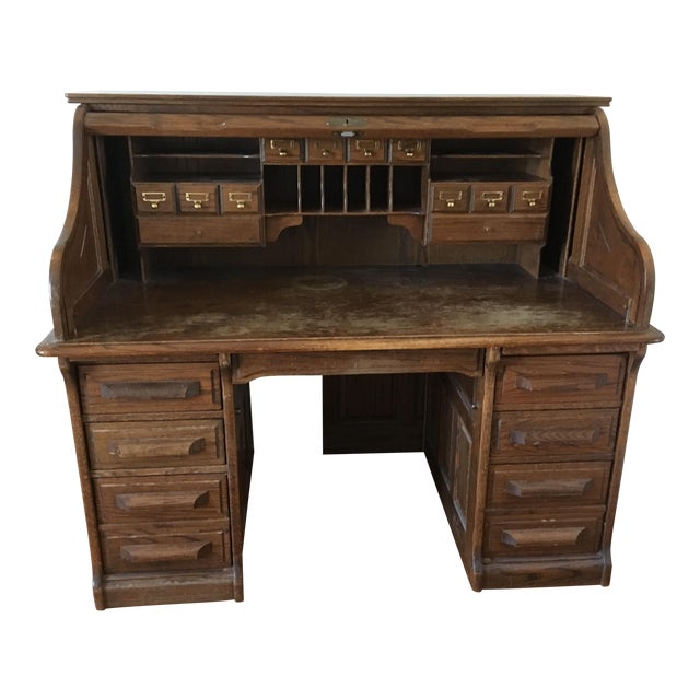 Vintage Jefferson Rolltop Desk Chairish