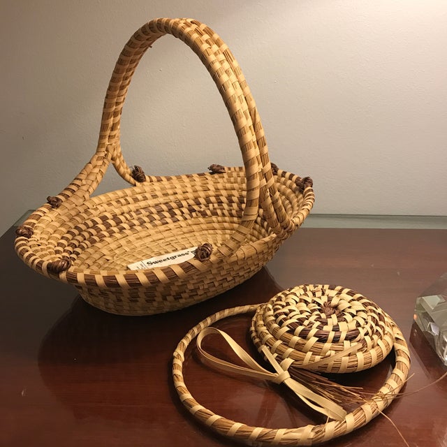 Charleston Sweetgrass Baskets (One by Ellis Family) a Pair Chairish