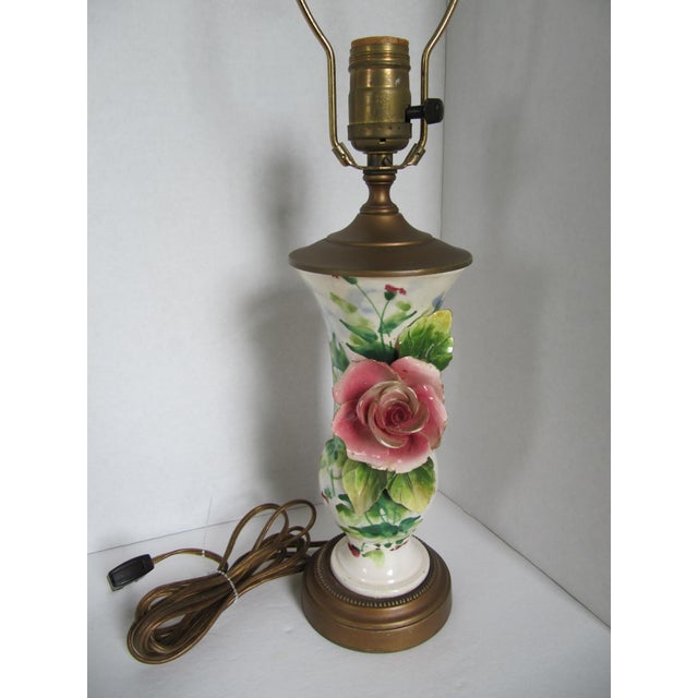 Vintage Ceramic Flower Table Lamp Chairish