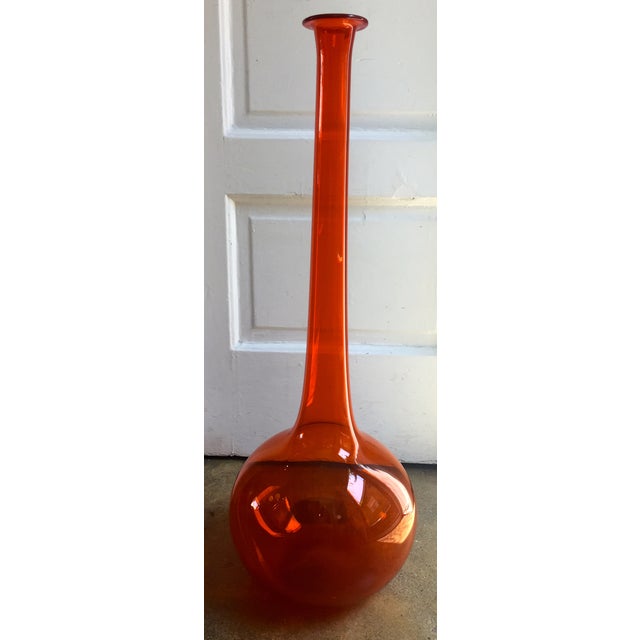 Orange Blown Glass Vase Chairish