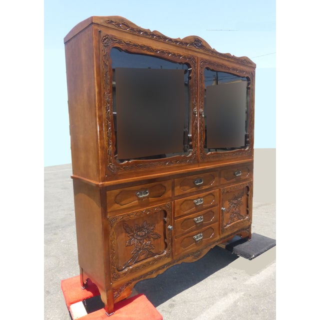 Spanish Style Ornately Carved Hutch China Mission Arts Chairish