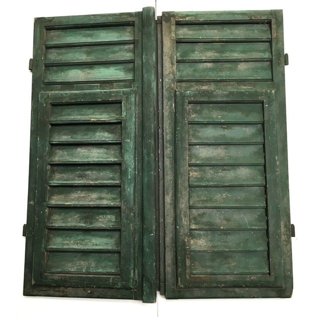 Vintage French Louvered Shutters A Pair Chairish
