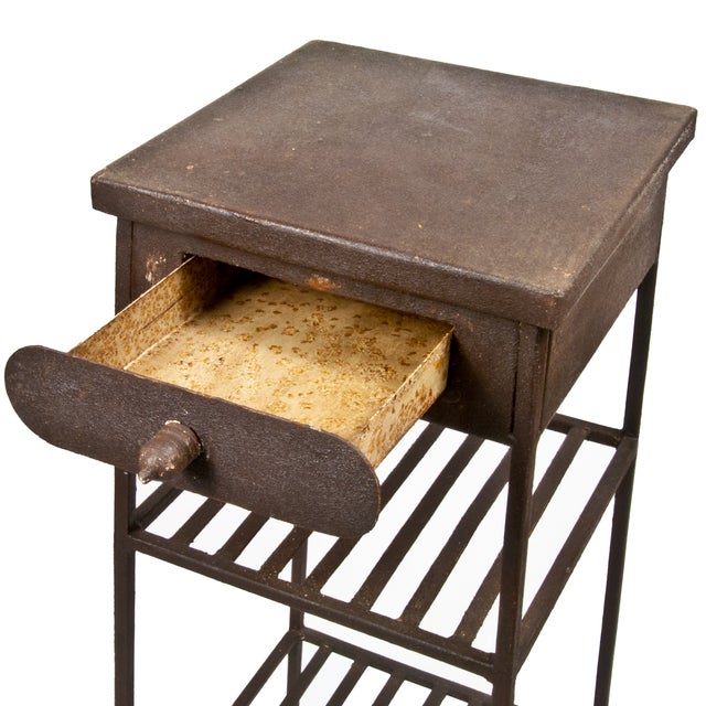 Vintage Style Rustic Metal Side Table Chairish
