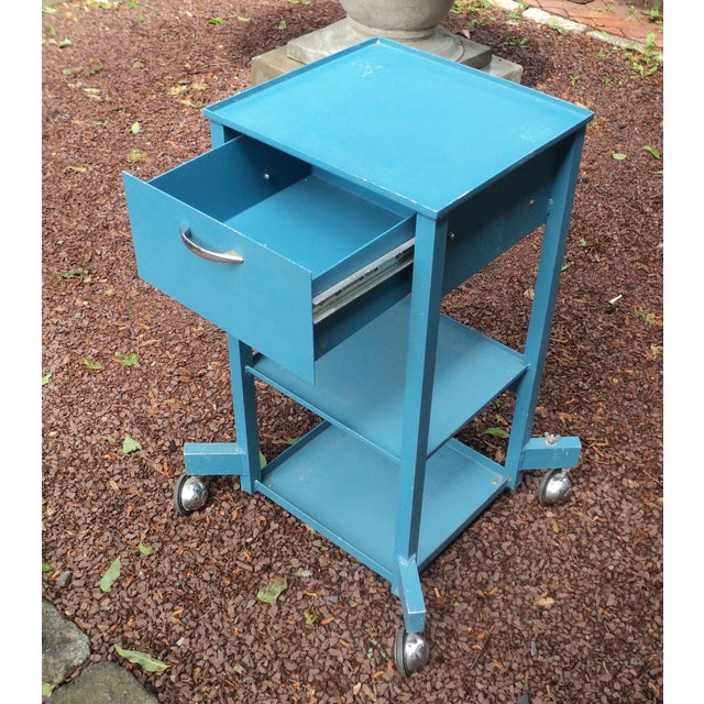 Vintage Industrial Medical Metal Table on Wheels Chairish