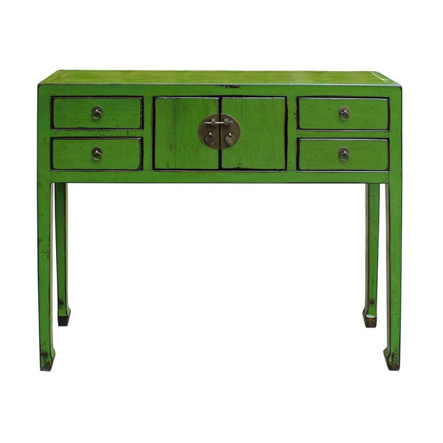 Chinese Distressed Green Console Table | Chairish (640 x 640 Pixel)