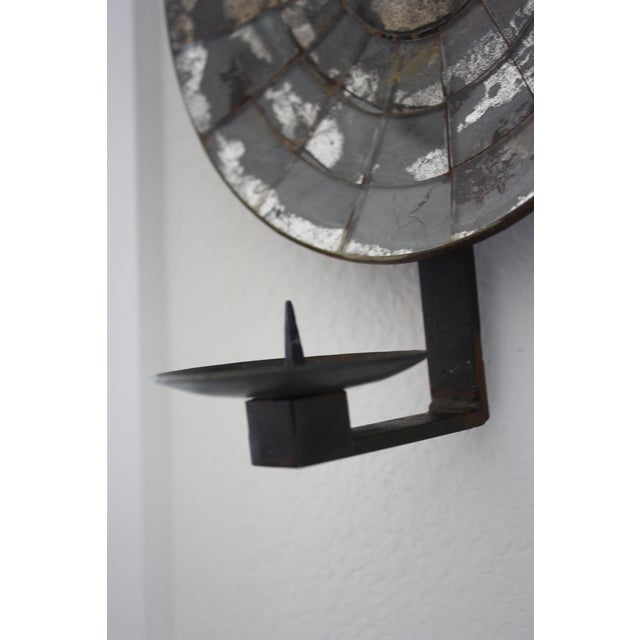 Mexican Handmade Iron Mirrored Reflector Candle Sconce Chairish