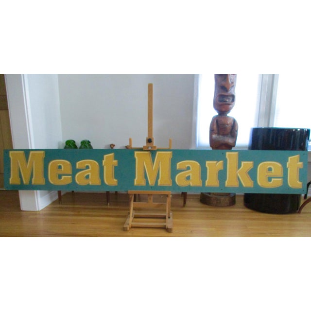 Vintage Wood Meat Market Sign Chairish