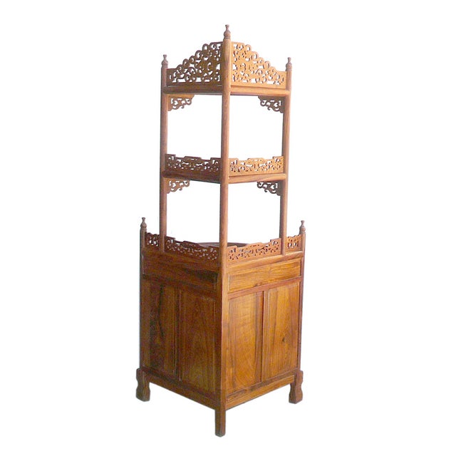 Chinese Rosewood Quarter Round Corner Cabinet | Chairish