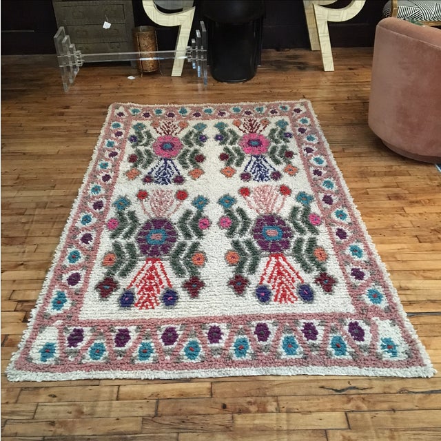 Dusty Rose Hand Woven Wool Rug 4'9" X 7'6" Chairish