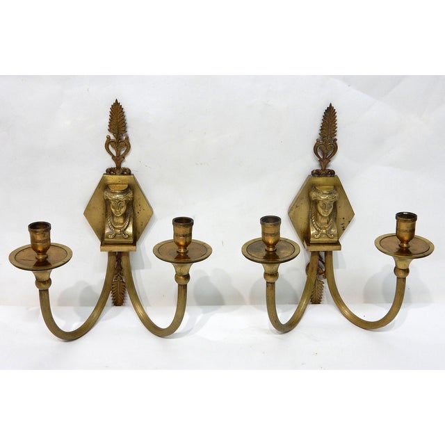 Antique Brass 2 Arm Wall Sconces - A Pair Chairish