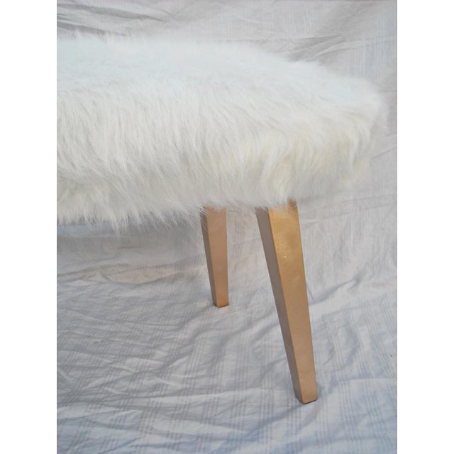 White Faux Fur Ottoman Chairish