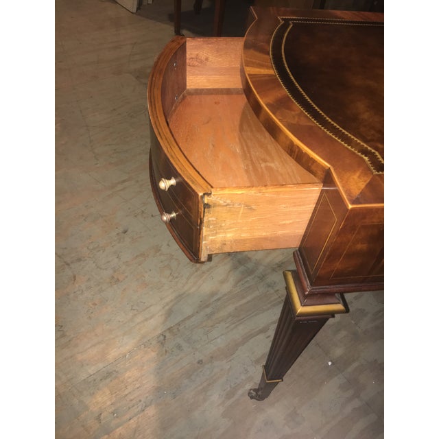 Vintage Mahogany Leather Top Side End Table | Chairish