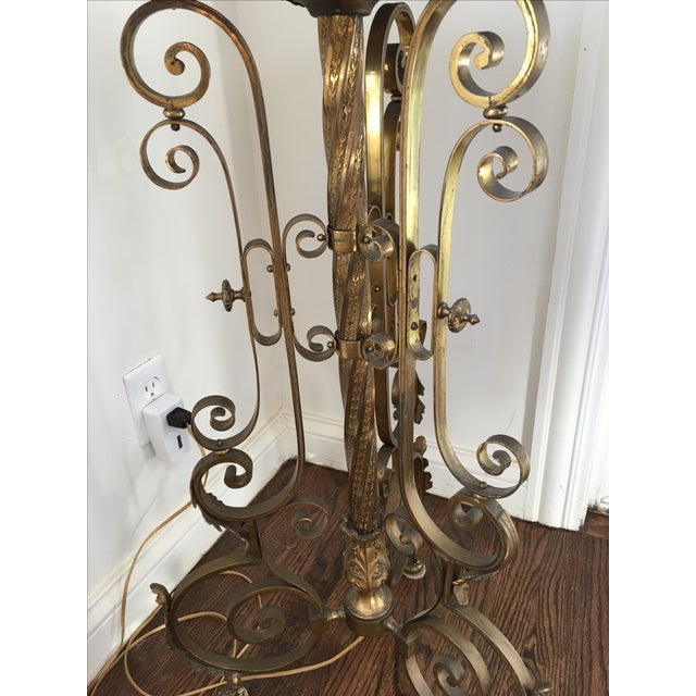 Antique Brass & Marble Floor Lamp | Chairish