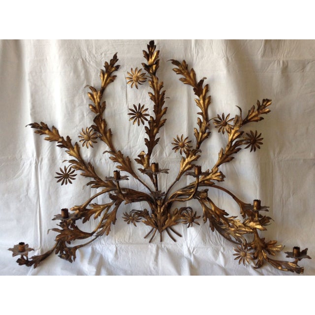 Vintage Gold Metal Flower Hanging Wall Art Chairish
