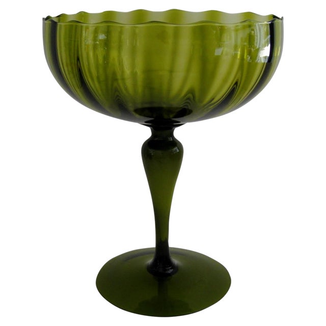 Optic Glass Goblet Vase Chairish