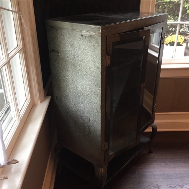 Restoration Hardware Burnished Steel Pharmacy Cabinet | Chairish