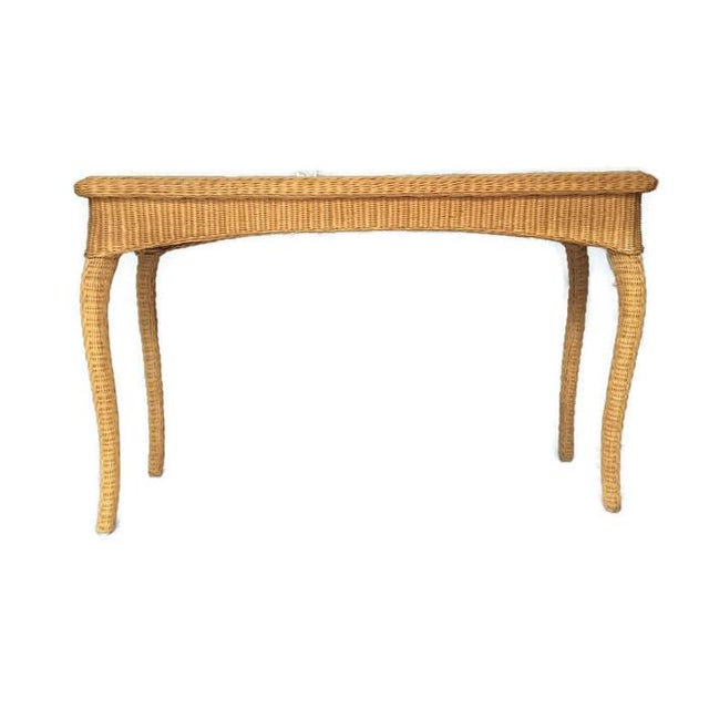 Vintage Wicker Console Table Bohemian Rattan Sofa Table Chairish