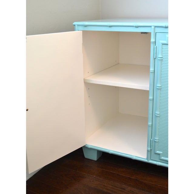 Faux Bamboo Light Blue Credenza Chairish