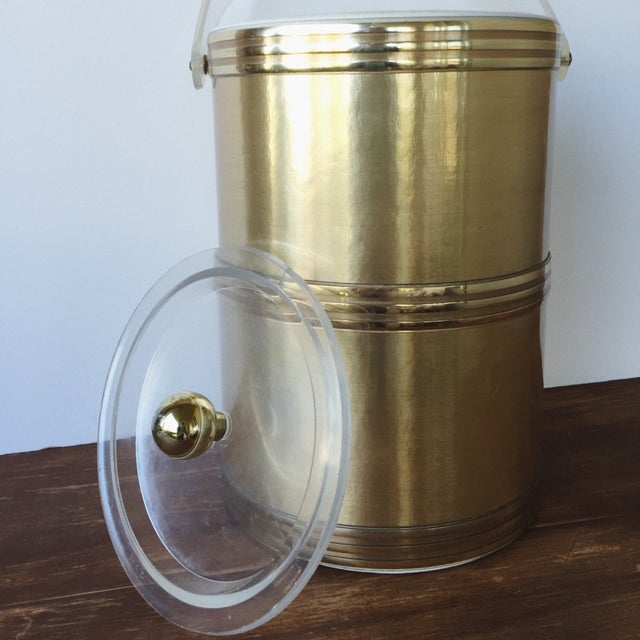 Briard Gold & Lucite Ice Bucket Chairish