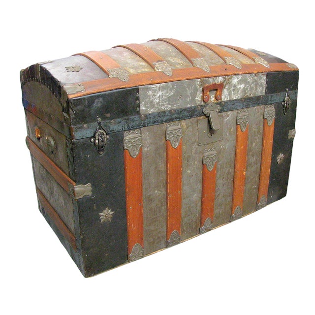 Antique Victorian Dome Top Steamer Trunk Chairish