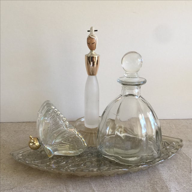 Vintage Vanity Tray & Perfume Bottles Set of 4 Chairish