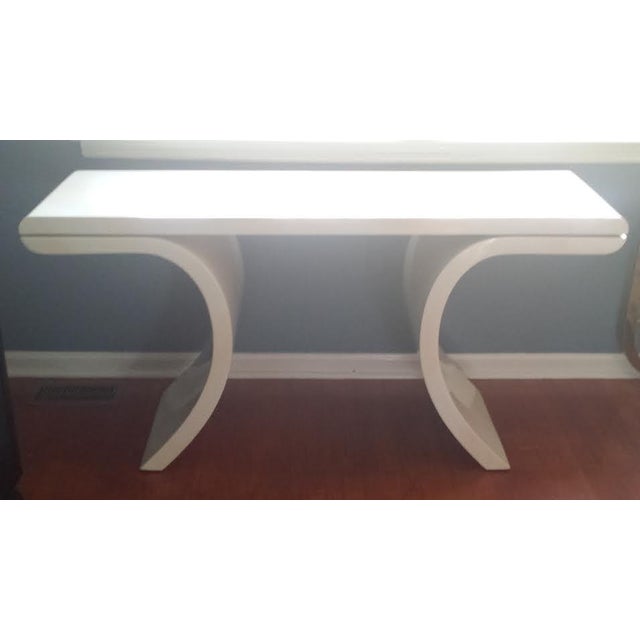 Lacquered Karl Springer Style Console Table Chairish
