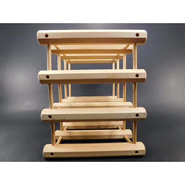 MidCentury Modern Wooden Peg Dowel 9 Wine Rack Chairish