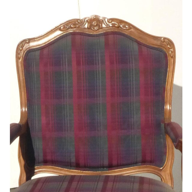 Drexel French Provincial Red Plaid Arm Chair Chairish