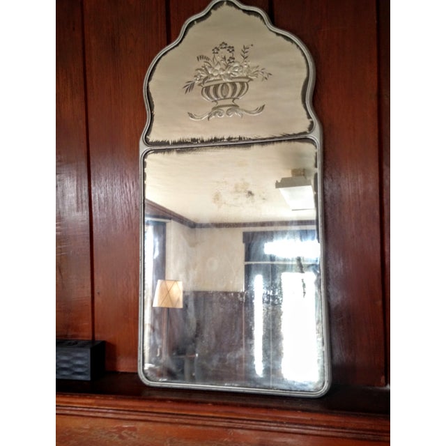 Large Vintage Etched Wall Mirror Chairish