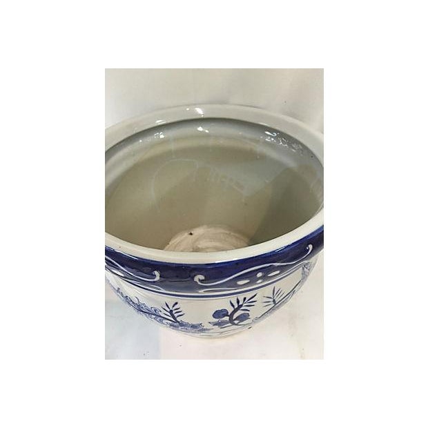 Blue & White Jardiniere | Chairish