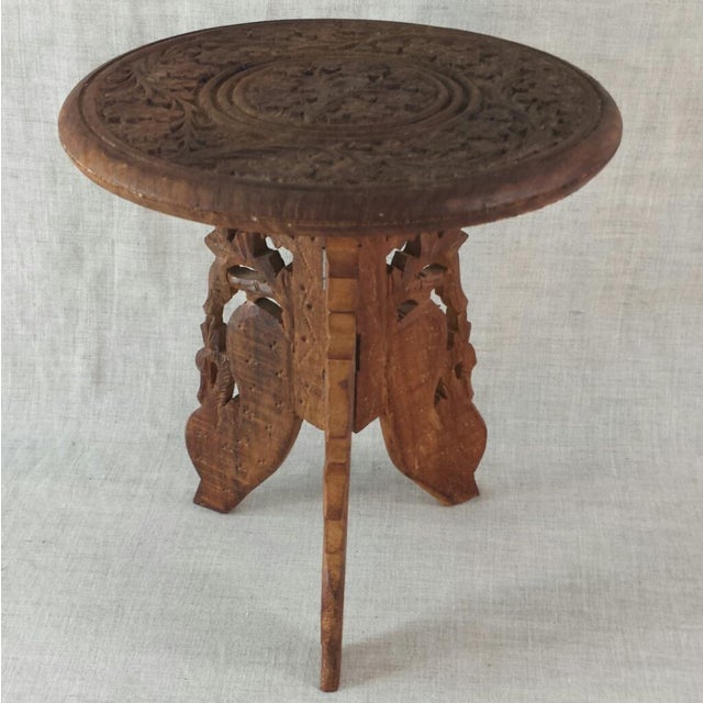 Carved Teak Wood Plant Stand Chairish