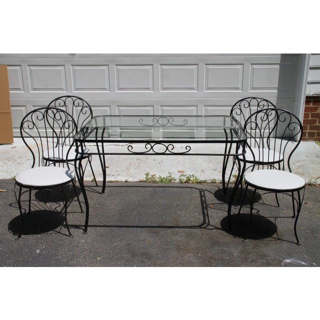 Vintage Wrought Iron Dining Set Chairish