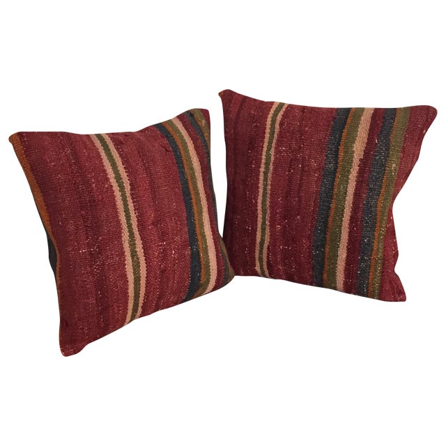Vintage Kilim Throw Pillows - Pair Chairish