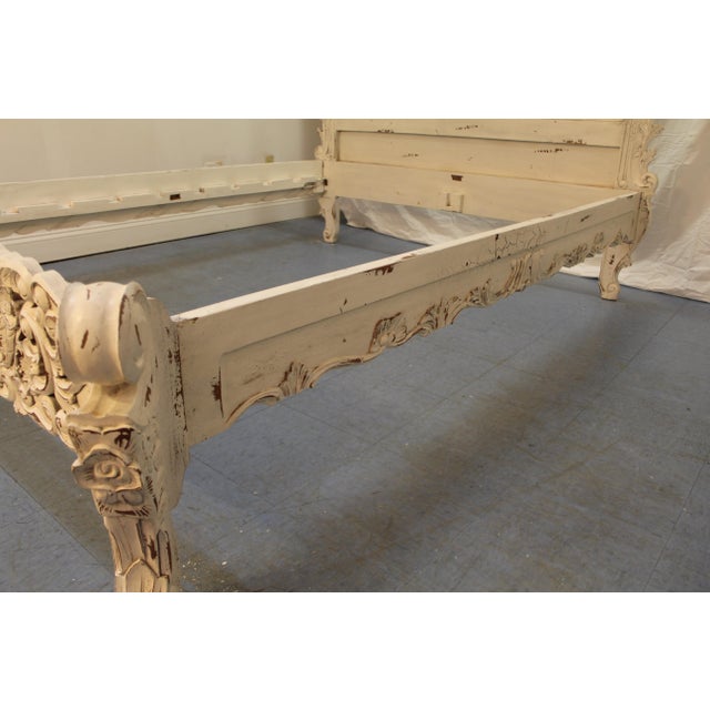 French Country Carved Queen Size Bed Frame Chairish
