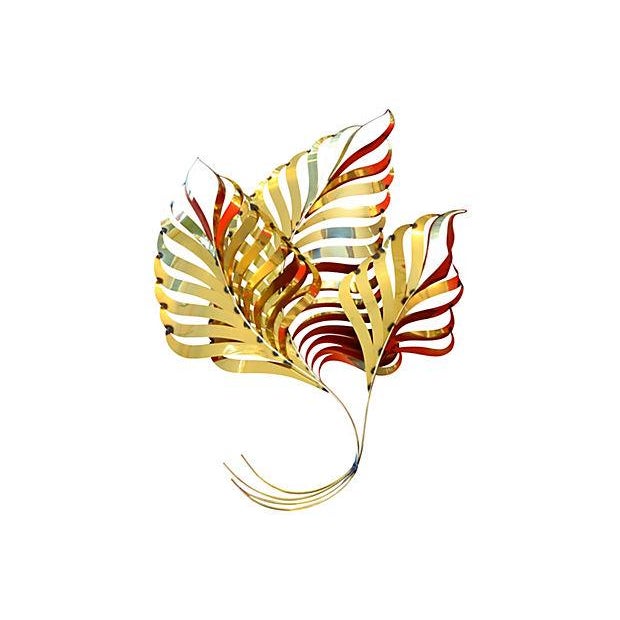 Gold Metal Palm Leaf Wall Art | Chairish