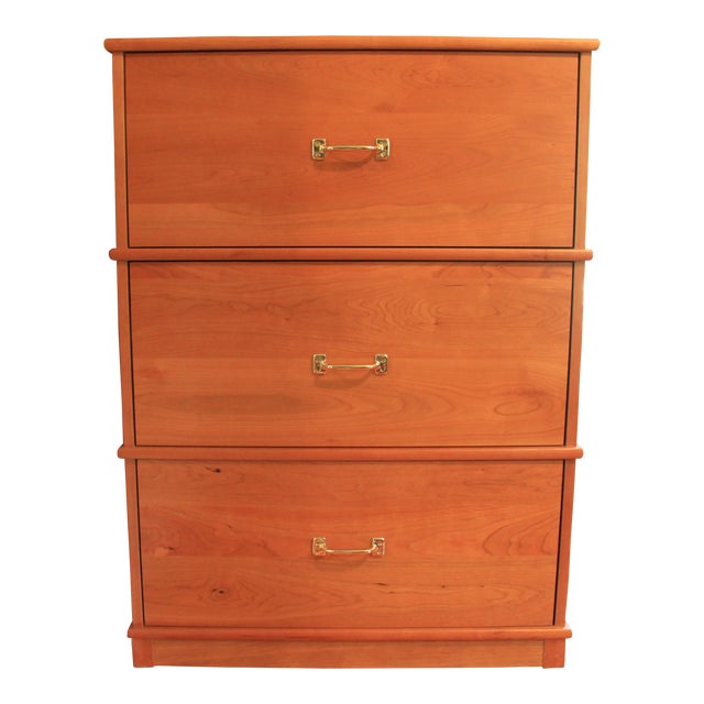 Cherry Wood ThreeDrawer Filing Chairish