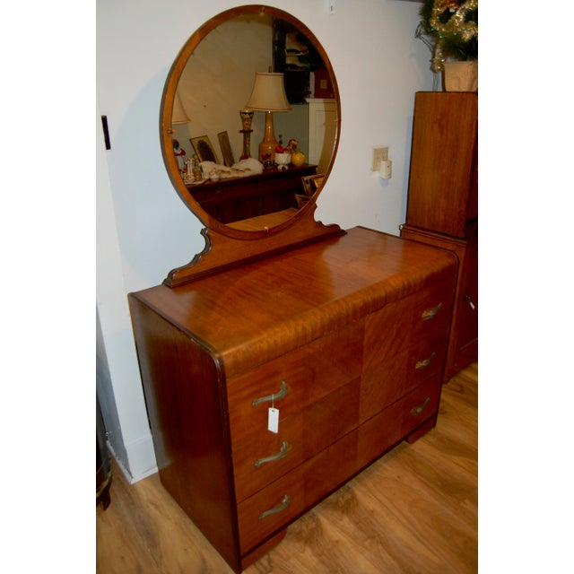 Art Deco Waterfall Dresser with Mirror Chairish