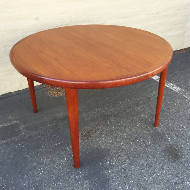 Danish Modern Teak Expandable Round Dining Table Chairish