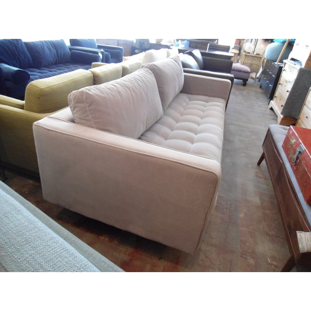 Intuition Light Gray Velvet Sofa | Chairish
