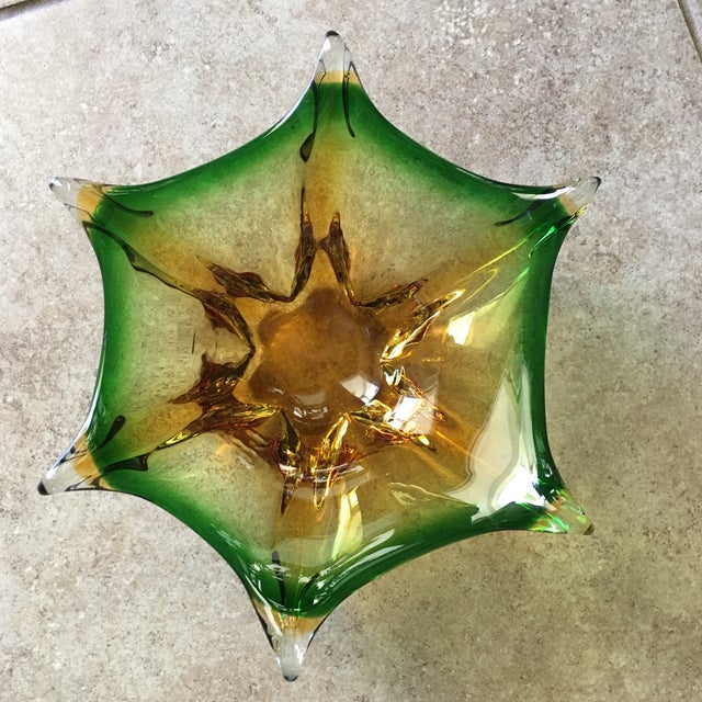 Vintage Murano Green & Gold Art Glass Bowl Chairish