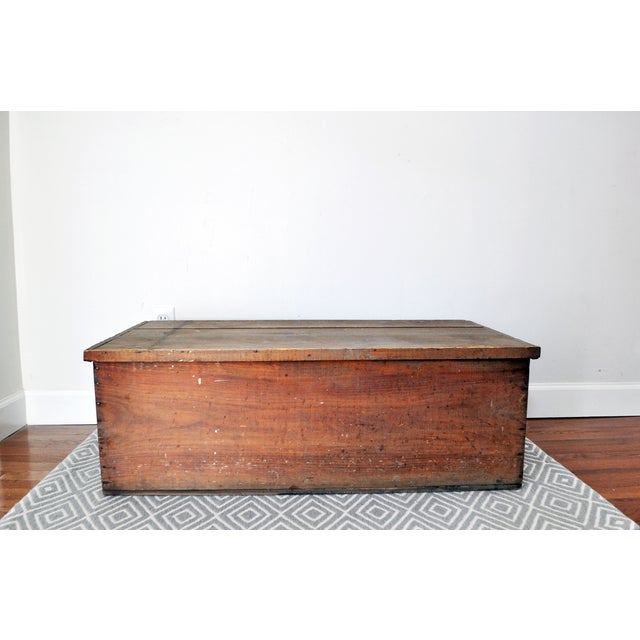 Antique Pine Wood Chest with Hinged Top Chairish