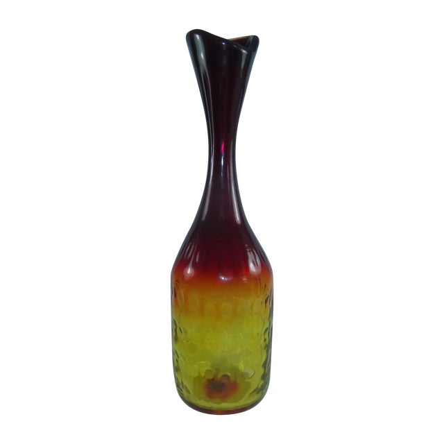 MidCentury Modern Amberina Glass Vase Chairish